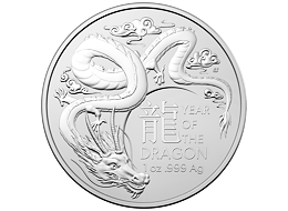 Stříbrná mince Lunární série Year of the Dragon (Rok draka) 1 Oz 2024 (Lunar RAM)