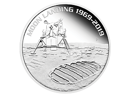 Stříbrná mince Moon Landing 1 Oz 2019 (50.výročí přistání na Měsíci) PROOF