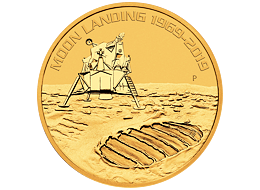 Zlatá mince 1 Oz Moon Landing 2019 (50.výročí přistání na Měsíci)