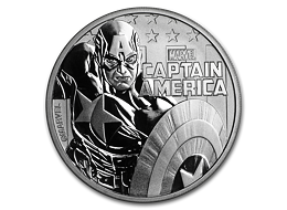 Stříbrná mince 1 Oz Captain America™ (Marvel™) 2019 - (6.)