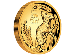 Lunární série III. - exkluzivní zlatá mince Year of the Mouse (Rok krysy) 1 Oz 2020 High Relief PROOF