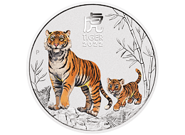 Lunární série III. - stříbrná mince Year of the Tiger (Rok tygra) 2 Oz 2022 Color