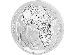 Stříbrná mince The African Silver Ounce Krokodýl nilský Rwanda 1 Oz 2023