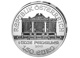 Investiční stříbro - stříbrná mince 1,50 EUR Wiener Philharmoniker 1 Oz