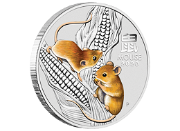 Lunární série III. - stříbrná mince Year of the Mouse (Rok krysy) 1/2 Oz 2020 Color