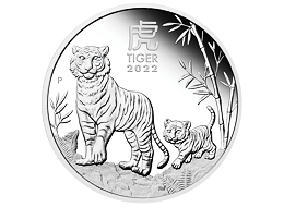 Lunární série III. - stříbrná mince Year of the Tiger (Rok tygra) 1 Oz 2022 PROOF