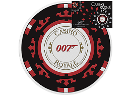 Stříbrná mince James Bond 007™- Casino Royale Chip (Žeton) 1 Oz 2023 Color karta