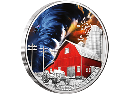 Exkluzivní stříbrná mince 2 Oz Tornado (Forces of Nature) 2024 Color Ultra High Relief PROOF