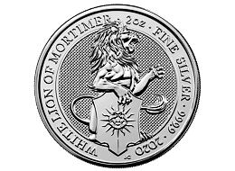 Stříbrná mince 2 Oz The White Lion of Mortimer 2020 (The Queen's Beasts)