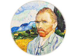 Exkluzivní stříbrná mince 2 Oz Vincent van Gogh (Masters of Art) 2022 Color High Relief PROOF