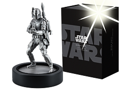 Stříbrná miniatura Boba Fett™ (Star Wars™) 2021 Antique