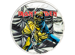 Exkluzivní stříbrná mince Iron Maiden - Piece of Mind 2 Oz 2023 Color PROOF