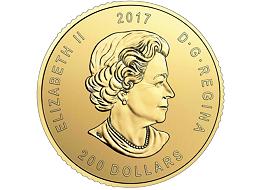 Zlatá mince 200 CAD Elk (Sob polární) 1 Oz 2017 (.99999)