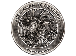 Exkluzivní stříbrná mince 2 kg Kookaburra (Ledňáček) 2020 Antique High Relief