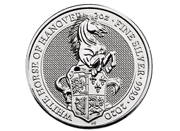 Stříbrná mince 2 Oz The White Horse of Hanover 2020 (The Queen's Beasts)