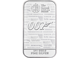 Investiční stříbro - stříbrný slitek 1 Oz  The Royal Mint - James Bond 007 - No Time to Die