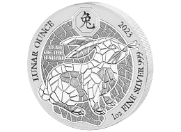 Stříbrná mince Rwanda Lunar Year of the Rabbit (Rok králíka) 1 Oz 2023