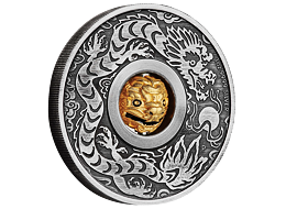 Stříbrná mince Year of the Dragon (Rok draka) 1 Oz 2024 (Rotating Charm) Antique