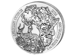 Stříbrná mince The African Silver Ounce Impala (Antilopa) Rwanda 1 Oz 2014