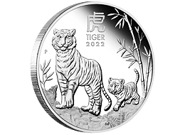 Lunární série III. - stříbrná mince Year of the Tiger (Rok tygra) 1/2 Oz 2022  PROOF