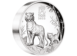 Lunární série III. - stříbrná mince Year of the Tiger (Rok tygra) 5 Oz 2022 High Relief PROOF