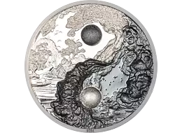 Exkluzivní stříbrná mince Yin and Yang 1 Oz 2024 Color Black PROOF