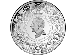 Exkluzivní stříbrná mince Monarchs of Britain (Britští monarchové) 1 Oz 2024 PROOF