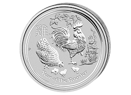 Lunární série II. - stříbrná mince 8 AUD Year of the Rooster (Rok kohouta) 5 Oz 2017