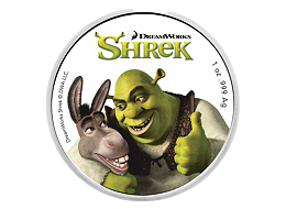 Sříbrná mince Shrek™ (20. výročí) 1 Oz 2021 Color