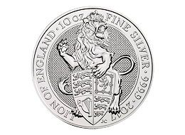 Stříbrná mince 10 Oz The Lion of England 2017 (The Queen's Beasts)