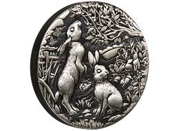 Lunární série III. - stříbrná mince Year of the Rabbit (Rok králíka) 2 Oz 2023 Antique