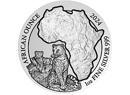 Stříbrná mince The African Silver Ounce Leopard Rwanda 1 Oz 2024