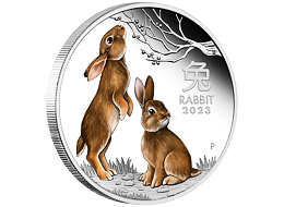 Lunární série III. - stříbrná mince Year of the Rabbit (Rok králíka) 1 Oz 2023  Color PROOF