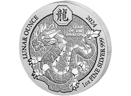 Stříbrná mince Rwanda Lunar Year of the Dragon (Rok draka) 1 Oz 2024