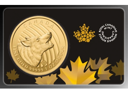 Zlatá mince 200 CAD Howling Wolf (Vyjící vlk) 1 Oz 2014 (.99999)