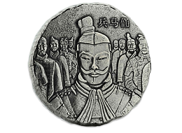 Stříbrná mince 5 Oz Terracotta Army (Terakotová armáda) 2018 Antique