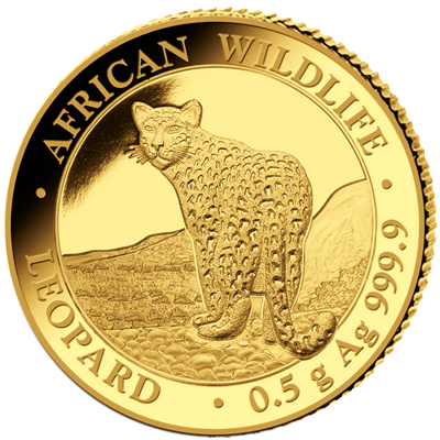 Zlatá mince 20 Schillings Leopard 0,5g 2018 (African Wildlife Series)