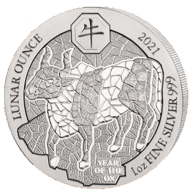  Stříbrná mince Rwanda Lunar Year of the Ox (Rok buvola) 1 Oz 2021