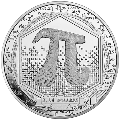 Stříbrná mince 1 OZ Číslo Pí (Matematická konstanta) 2023