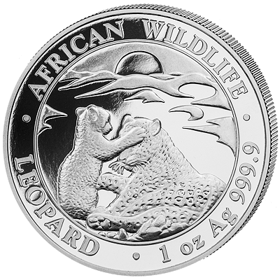 Stříbrná mince 100 Schillings Leopard 1 Oz 2019 (African Wildlife Series)