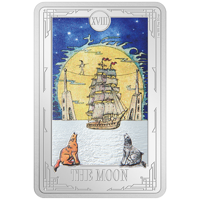 Stříbrná mince The Moon (Měsíc) 1 Oz 2024 (Tarotové karty) Color PROOF - (19.)