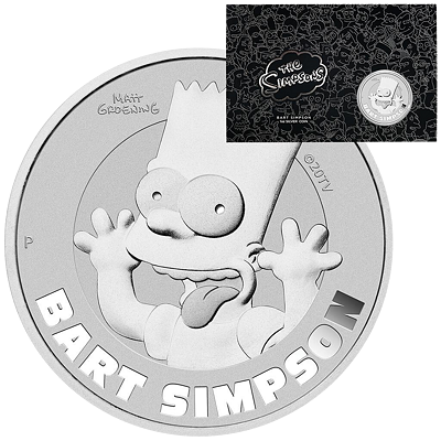 Stříbrná mince 1 Oz The Simpsons™ - Bart Simpson 2022 karta