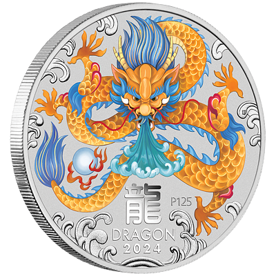 Lunární série III. - stříbrná mince Year of the Dragon (Rok draka) 1kg 2024 Color