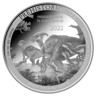 Stříbrná mince Parasaurolophus 1 Oz 2022 - (9.)