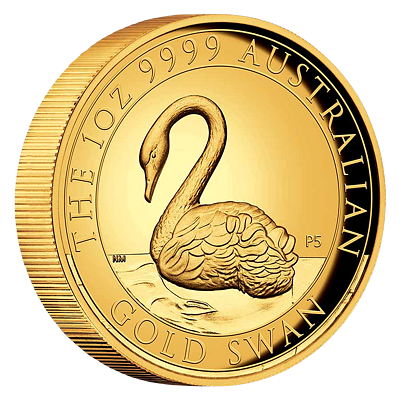 Exkluzivní zlatá mince 1 Oz Australian Swan (Labuť černá) 2021 High Relief PROOF