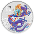 Lunární série III. - stříbrná mince Year of the Dragon - Purple Dragon (Rok draka) 1 Oz 2024 Color karta