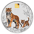 Lunární série III. - Exkluzivní stříbrná mince Year of the Tiger (Rok tygra) 1 kg 2022 Color Gold Privy Mark